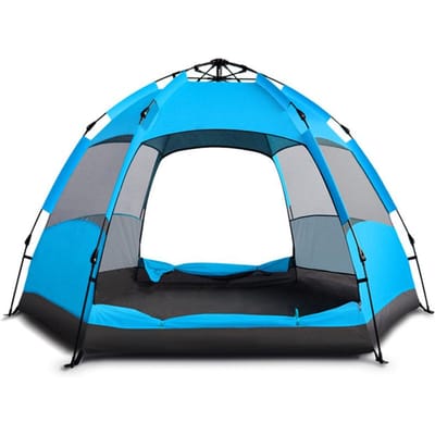 7 IN 1 Automatische Opzettent (3-4 Persoon) Dubbellaags waterdichte UV-bestendige kampeertent Zonneschermen voor buiten wandelen vissen reizen strand 3-4 Person blauw