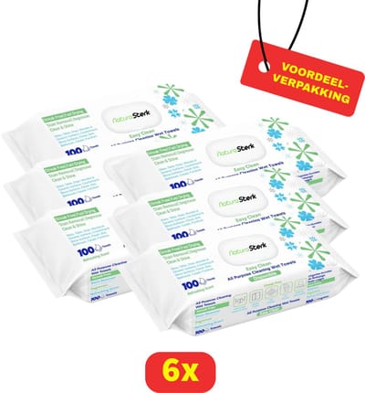 NaturaSterk - Vochtige Reinigingsdoekjes - 6x 100 doekjes - Voordeelverpakking!