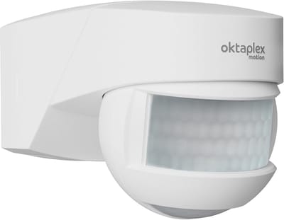 Bewegingsmelder Buiten IP54 - Infrarood Sensor 180° Hoek 12m Bereik - Opbouw Wit - Tijd & Lichtgevoeligheid Instelbaar
