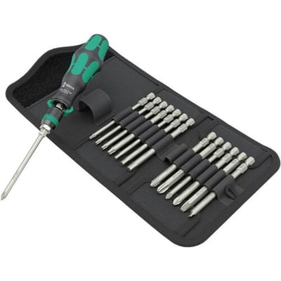 Wera Kraftform Kompakt 838 RA-R M Set 1 05051061001 Bitset 15-delig Kruiskop Phillips, Kruiskop Pozidriv, Torx, Inbus, Plat Incl. bithouder en
