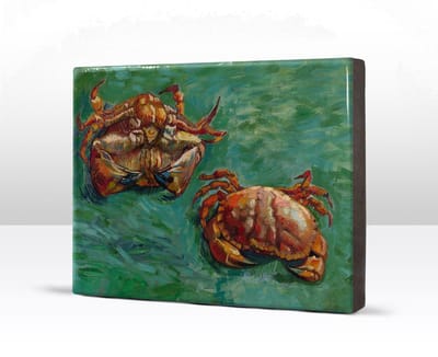 Twee Krabben - Vincent van Gogh - 26 x 19,5 cm - Niet van echt te onderscheiden schilderijtje op hout - Mooier dan een print op canvas - Laqueprint.