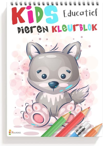 Dieren A4 kleurblok - 90 gramsgewicht binnenwerk & een dubbele omslag 300gms - 50 Kleurplaten - kleurblok met 50 dieren - kleurplaten voor kinderen - 21cm x 29.7cm