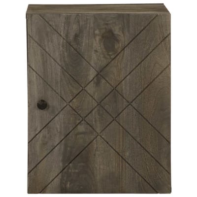 vidaXL - Badkamerkast - wandgemonteerd - 38x33x48 - cm - massief - mangohout - zwart
