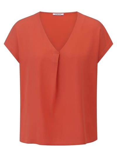 Blouse een V-hals Van Peter Hahn oranje