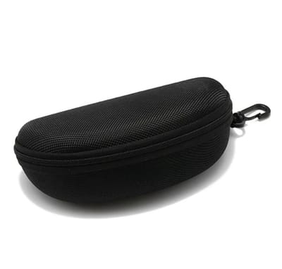 Brillenkoker met haakje - reisformaat - zwart - zonnebril hoesje - brillen etui - bril organizer - leesbril koker - travel size - brillenhoes - brillen doos - bril bescherming - outdoor brillen etui