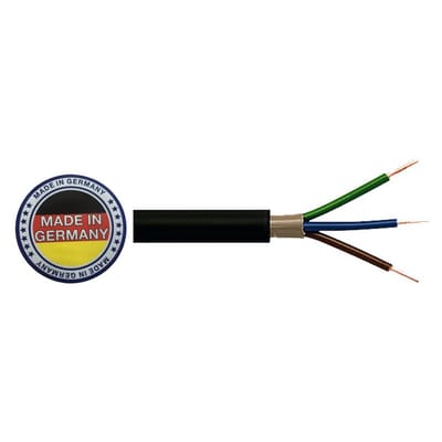 NYY-J Aardkabel 3x2,5 mm² - Sterkstroomkabel voor Binnen en Buiten - 10 Meter - Zwart