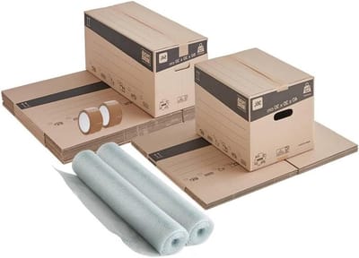 Verhuisset - Verhuisdozen pakket - Veilig verhuizen - Inclusief beschermfolie en tape - Diverse maten - Bruin