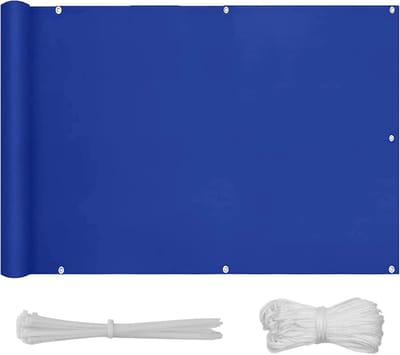 Windscherm Balkon - Privacyscherm Tuin - Privacy Creëren - UV-bestendig Scheurvast - 0.9x9.5m - Blauw