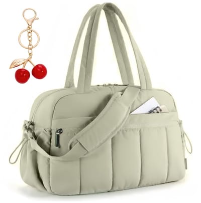 Sporttas voor dames, grote fitnesstas met kersenhanger (cadeau), waterdichte weekendreistas voor sportschool, zwemmen, reizen