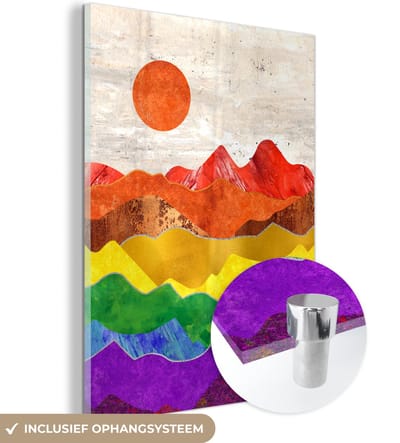 MuchoWow® Glasschilderij 30x40 cm - Schilderij acrylglas - Pride - Gay - Regenboog - Foto op glas - Schilderijen