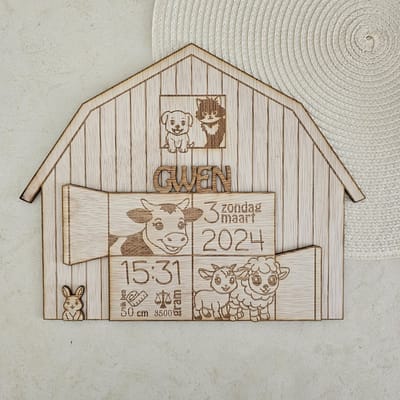 Houten gepersonaliseerde geboortebordjes - kraamcadeau - babyshower - cadeautip - geboorte