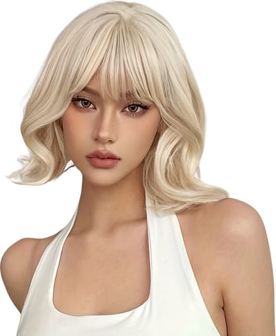 Nivard Pruiken Dames - Hair Wig - Lang Haar - Cosplay Pruik - Wit - 35cm