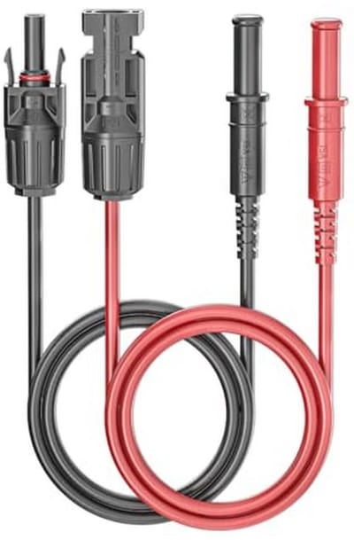 Bananenstekker 4 mm naar zonnestekker - Stapelbare Veiligheidsstekker met Siliconen Kabel - 1 m voor Multimeter in Zonne-energie