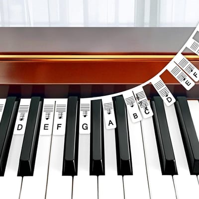 Verwijderbare toetsenbordstickers voor piano - Herbruikbare siliconen labels voor 88-toetsen instrumenten