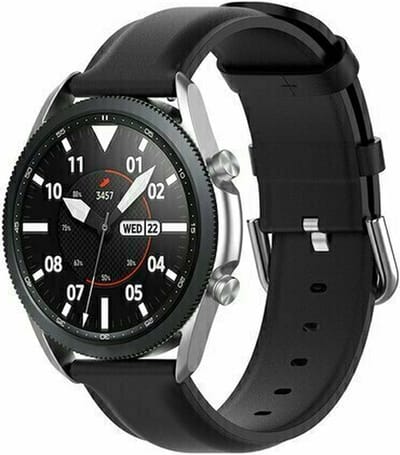 By Qubix - 22mm - Classic leren bandje - Zwart - geschikt voor Huawei Watch 3 / 4 / 5 (pro) - 46mm & geschikt voor Huawei Watch GT / GT 2 / GT 3 (pro) / GT 4 (pro) / GT 5 (pro) / GT 6 (pro) 46mm / Ultimate / Ultimate 2