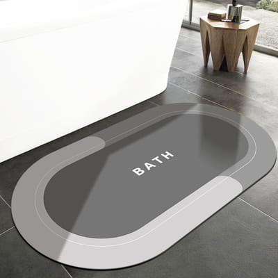 Dailygoods- Badmat Sneldrogend - Antislip - Wasbaar - Dun - Absorberend - 120x60cm - Modieus - Badkamermat