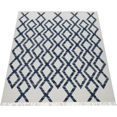 Wollen tapijt Kenolia blauw 120x170 cm