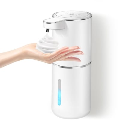 longziming - Automatische zeepdispenser - Foam Dispenser - Wandmontage - 1 stuk - 380 ml - Contactloze sensor - 4 instelbare tijden - USB-C oplaadbaar - IPX5 waterbestendig - Voor badkamer, keuken en openbare ruimtes