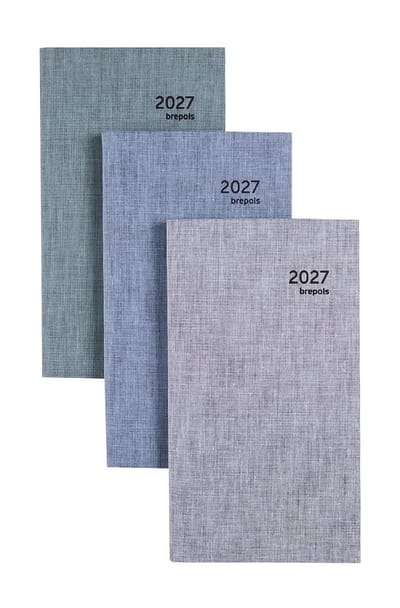 Brepols agenda 2027 - OPTIVISION POCKET [0.717] - DUBLETTA - Zakagenda - 1 week op 2 pagina's - Weekoverzicht - Blauwgrijs - 9 x 16 cm