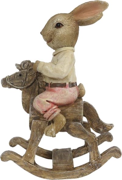 Clayre & Eef Beeld Konijn 9x4x13 cm Bruin Beige Polyresin Woonaccessoires