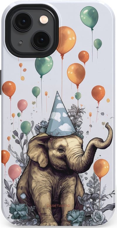 Casetastic Hoesje Geschikt voor Apple iPhone 13 Magsafe - Stijlvolle Beschermende Duo-layer Case - Olifant Verjaardag