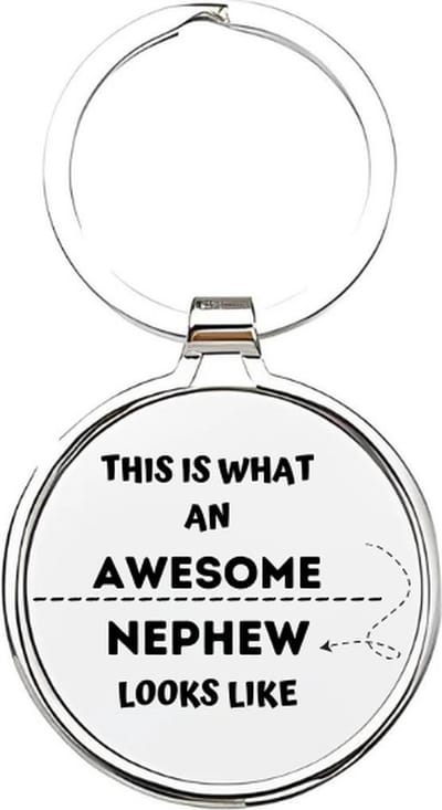 Akyol - this is what an awesome nephew looks like Sleutelhanger - Neef - de leukste neef - neef sleutelhanger - nicht sleutelhanger - sleutelhanger voor neven - familie sleutelhanger - verjaardagscadeautje - cadeau voor de liefste neef - 4 x 7,5 CM