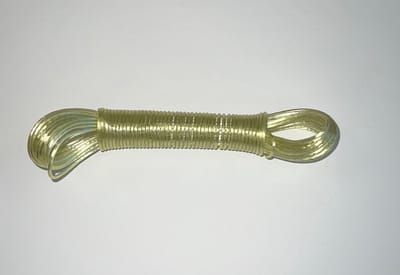Waslijn - Waslijndraad - Drooglijn - 20 Meter - 2.4 mm staalkern - Licht Geel