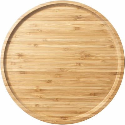 Thijox - Bamboe serveerplaat rond 35 cm - Houten dienblad voor fruit, brood, salade en charcuterie - Duurzaam bamboehout - Perfect voor feesten, pickn