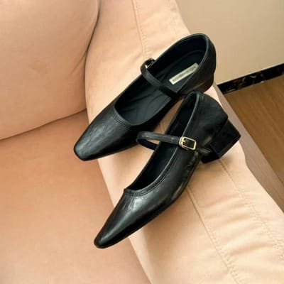 Mary Jane Enkelschoenen Schoenen met Dikke Hak Elegant Klassiek Retro Vierkante Neus Comfortabel Zacht Laag Uitgesneden Lage Hak Damesschoenen 40 zwart
