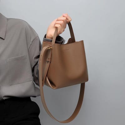 Dames Crossbody Emmer Tassen Lente/Zomer Leer Schouder Grote Capaciteit Handtas brown