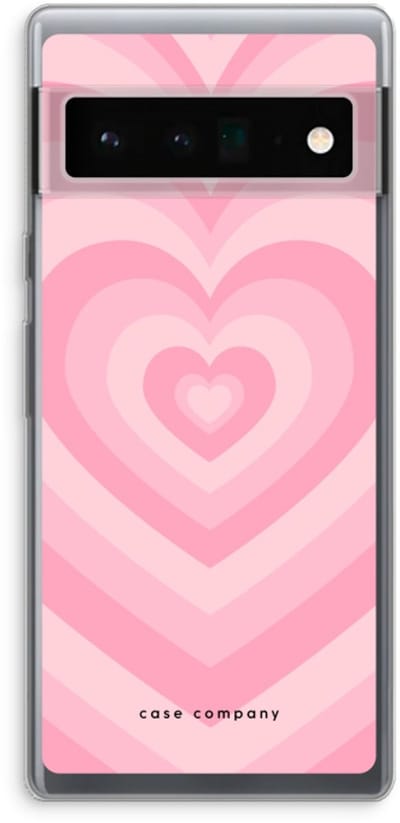 Case Company® - Hoesje geschikt voor Google Pixel 6 Pro hoesje - Hart Roos - Soft Cover Telefoonhoesje - Bescherming aan alle Kanten en Schermrand