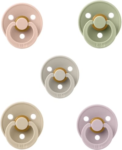 Bibs fopspeen 6-18 maand set 5 stuks Sage,Blush,Sand,Vanilla en Peri maat 2