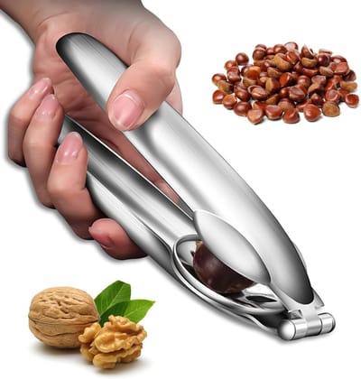 Notenkraker - Kastanjeclip - Kastanje-Tang - RVS - Notenkraker Voor Kastanjes - Keukengerei - Walnotenkraker - Nutcracker - Zilver