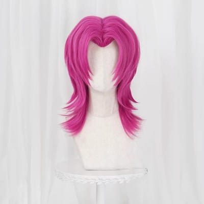 K pop heren saja Romance cosplay pruik roze kort gestyled haar kostuums One Size pink