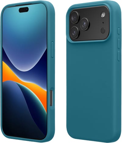 kwmobile telefoonhoesje geschikt voor Apple iPhone 17 Pro - Hoesje met siliconen coating - Smartphone case in mat petrol