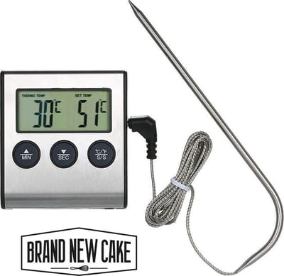 BrandNewCake® Digitale Keukenthermometer met Timer -50 tot 300°C - RVS Pin - Voedsel Thermometer - Vleesthermometer - Inclusief Batterij