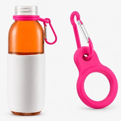 Consumerce® Siliconen Festival Fles Houder - Roze - Waterzak - Flessen Dop Cap - Fleshouder - Broekhanger - Wandelen - Outdoor - Hiken - Party