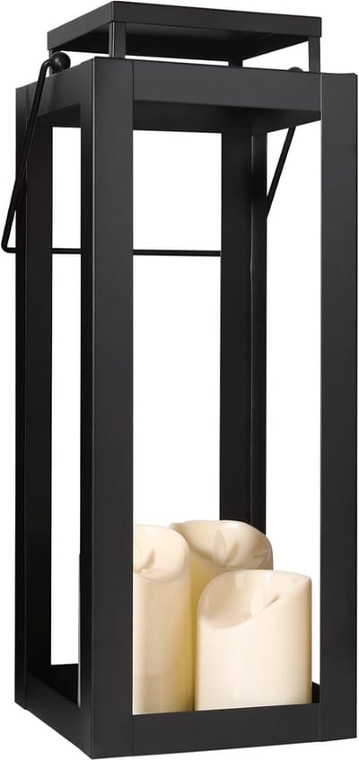 Metalen Kaarslantaarn - Decoratieve Lantaarn - Sfeervolle Verlichting - Binnen en Buiten - 315 cm - Zwart