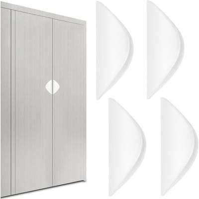 Set van 4 Deurgrepen voor Interieur, Zelfklevende Handgrepen zonder Boren, Geschikt voor Keukenkasten, Meubels en Glazen Deuren, Wit