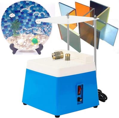 Glazen Slijpmachine - Doe-het-zelf Kit - Glasbewerking - Automatisch Watercirculatiesysteem - 25x25x25 cm - Zwart
