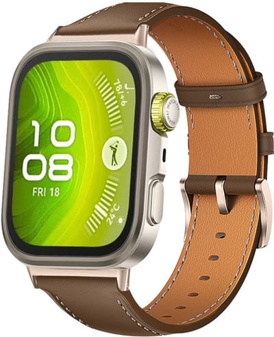 Strap-it Leren bandje met gespsluiting - geschikt voor Huawei Watch Fit 3 / Watch Fit 4 / Watch Fit 4 Pro / Watch Fit 5 / Watch Fit 5 Pro (bruin)