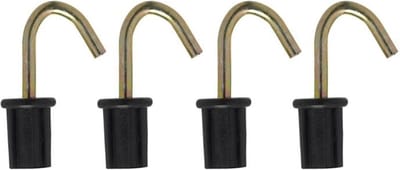 ProPlus Tentdoppen met ronde haak - metaal - Ø 22 mm - zwart - set van 4