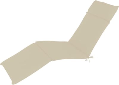 Ligstoelkussen - Zitkussen Buiten - Buiten Ontspannen - Vierdelig Ontwerp - 186 x 50 cm - Beige