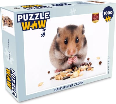 Puzzel hamster eet zaden - Legpuzzel - Puzzel 1000 stukjes volwassenen