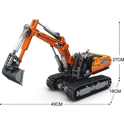 1106 STUKS RC Graafmachine MOC Bouwstenen Rupsband Technisch Voertuig Assembleren Bakstenen Speelgoed Cadeau voor Kinderen black