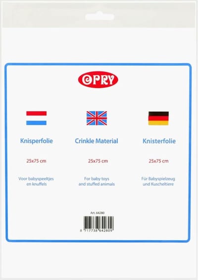 Opry knisperfolie voor knuffels - Voor baby's en kinderboeken - 25 x 75 cm