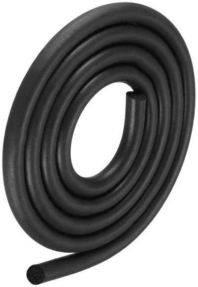 Dailygoody - Schuim rubber afdichting strips - 12 mm diameter - Voorkom tocht en geluid - Zwart - Voor deuren en ramen - 4 meter
