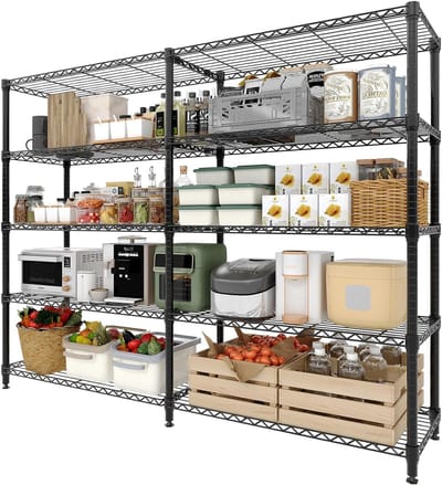 NAVOBIZ 5-laags opbergrek - Stellingkast - Voorraadrek - Opbergstelling - Verstelbaar - Flexibele opstelling - 180x40x179 cm
