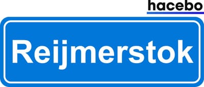 Hacebo - Plaatsnaam Sticker - 29x10 CM - Reijmerstok sticker - Verkeersborden sticker - grappige cadeaus - Reijmerstok