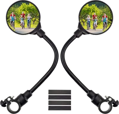 Fietsspiegels, 2 stuks, 360° instelbare en draaibare achteruitkijkspiegel, veilige convex-spiegel voor 22-32 mm stuur, eindspiegel voor fiets, mountainbikes, racefietsen